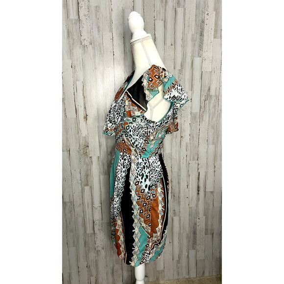 Bisou Bisou Women's Patchwork Ruffle Dress Size 6 Multicolor Casual - Picture 5 of 6